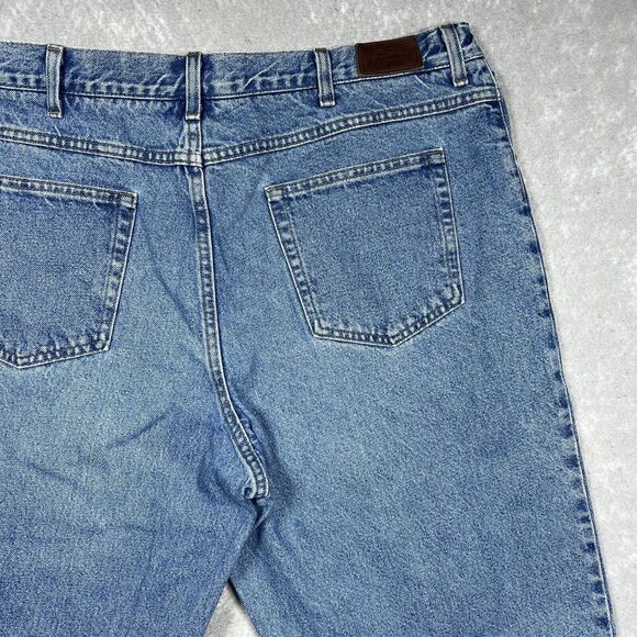 LL Bean Jeans Mens 40x31 Blue Relaxed Straight Adjustable Comfort Waist Denim - Picture 4 of 10